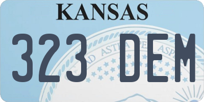 KS license plate 323DEM