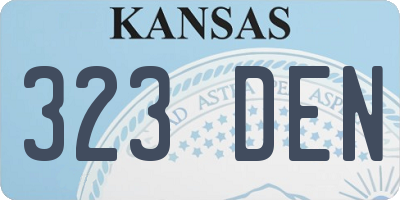 KS license plate 323DEN