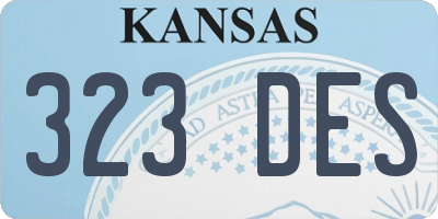 KS license plate 323DES