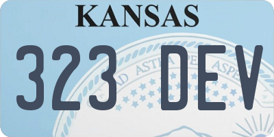 KS license plate 323DEV