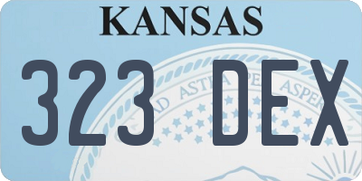 KS license plate 323DEX