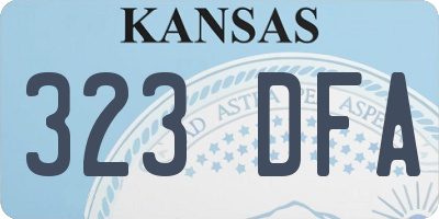 KS license plate 323DFA