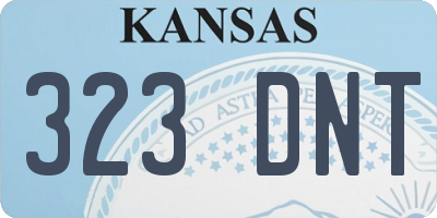 KS license plate 323DNT