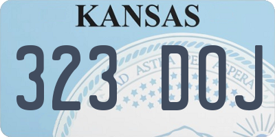 KS license plate 323DOJ