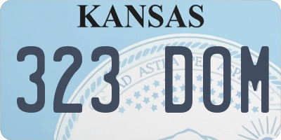 KS license plate 323DOM