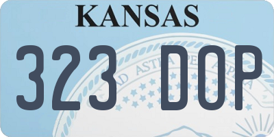 KS license plate 323DOP