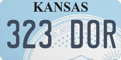 KS license plate 323DOR