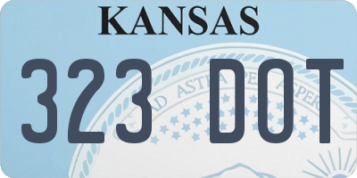 KS license plate 323DOT
