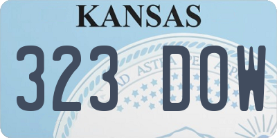 KS license plate 323DOW