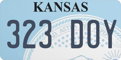 KS license plate 323DOY