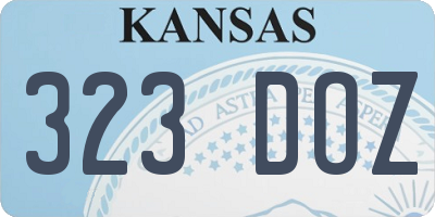 KS license plate 323DOZ