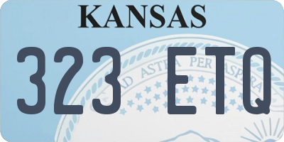 KS license plate 323ETQ
