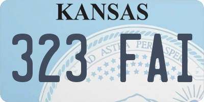 KS license plate 323FAI