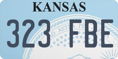 KS license plate 323FBE