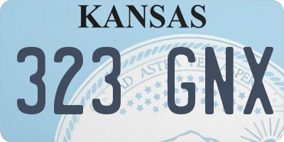 KS license plate 323GNX