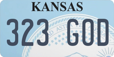 KS license plate 323GOD