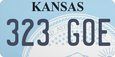 KS license plate 323GOE