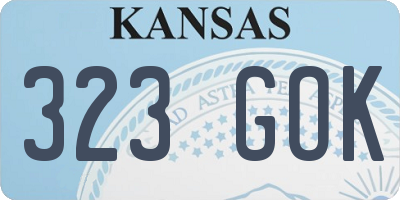 KS license plate 323GOK