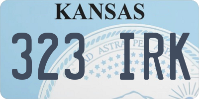 KS license plate 323IRK