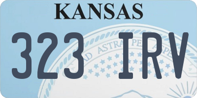KS license plate 323IRV