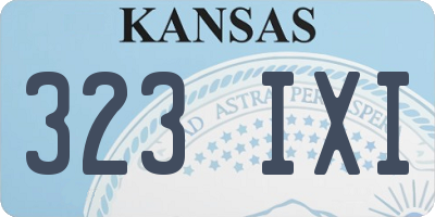 KS license plate 323IXI