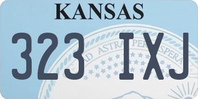 KS license plate 323IXJ