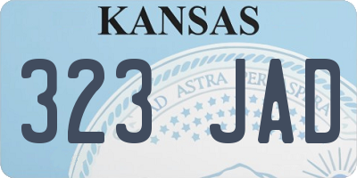 KS license plate 323JAD