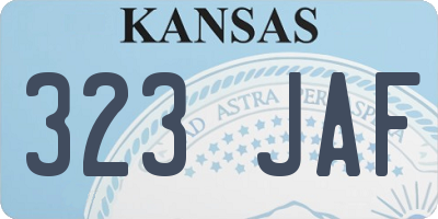 KS license plate 323JAF
