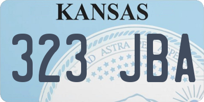 KS license plate 323JBA
