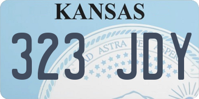 KS license plate 323JDY