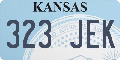 KS license plate 323JEK