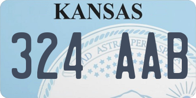 KS license plate 324AAB