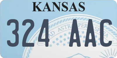 KS license plate 324AAC