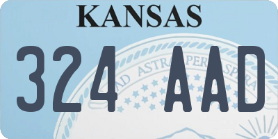 KS license plate 324AAD