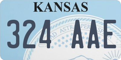 KS license plate 324AAE