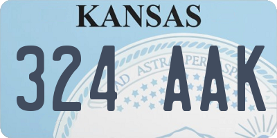 KS license plate 324AAK