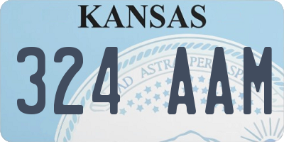 KS license plate 324AAM