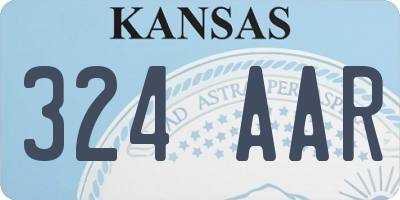 KS license plate 324AAR