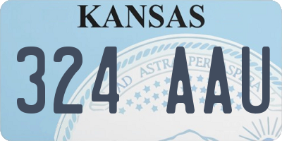 KS license plate 324AAU