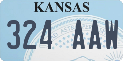 KS license plate 324AAW