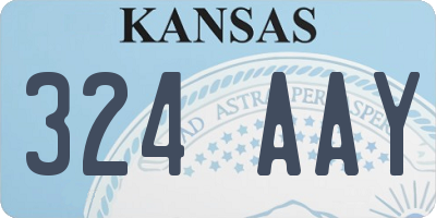 KS license plate 324AAY