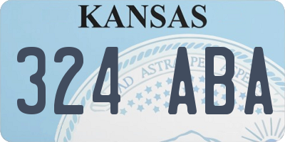 KS license plate 324ABA