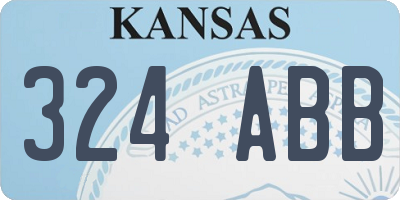 KS license plate 324ABB