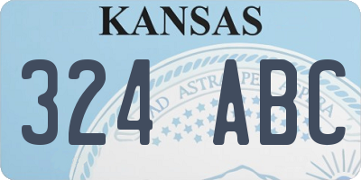 KS license plate 324ABC