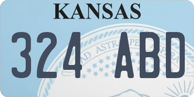 KS license plate 324ABD