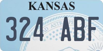 KS license plate 324ABF