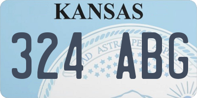 KS license plate 324ABG