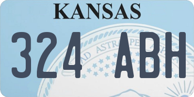 KS license plate 324ABH