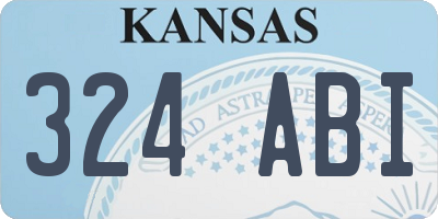 KS license plate 324ABI