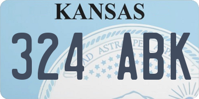 KS license plate 324ABK